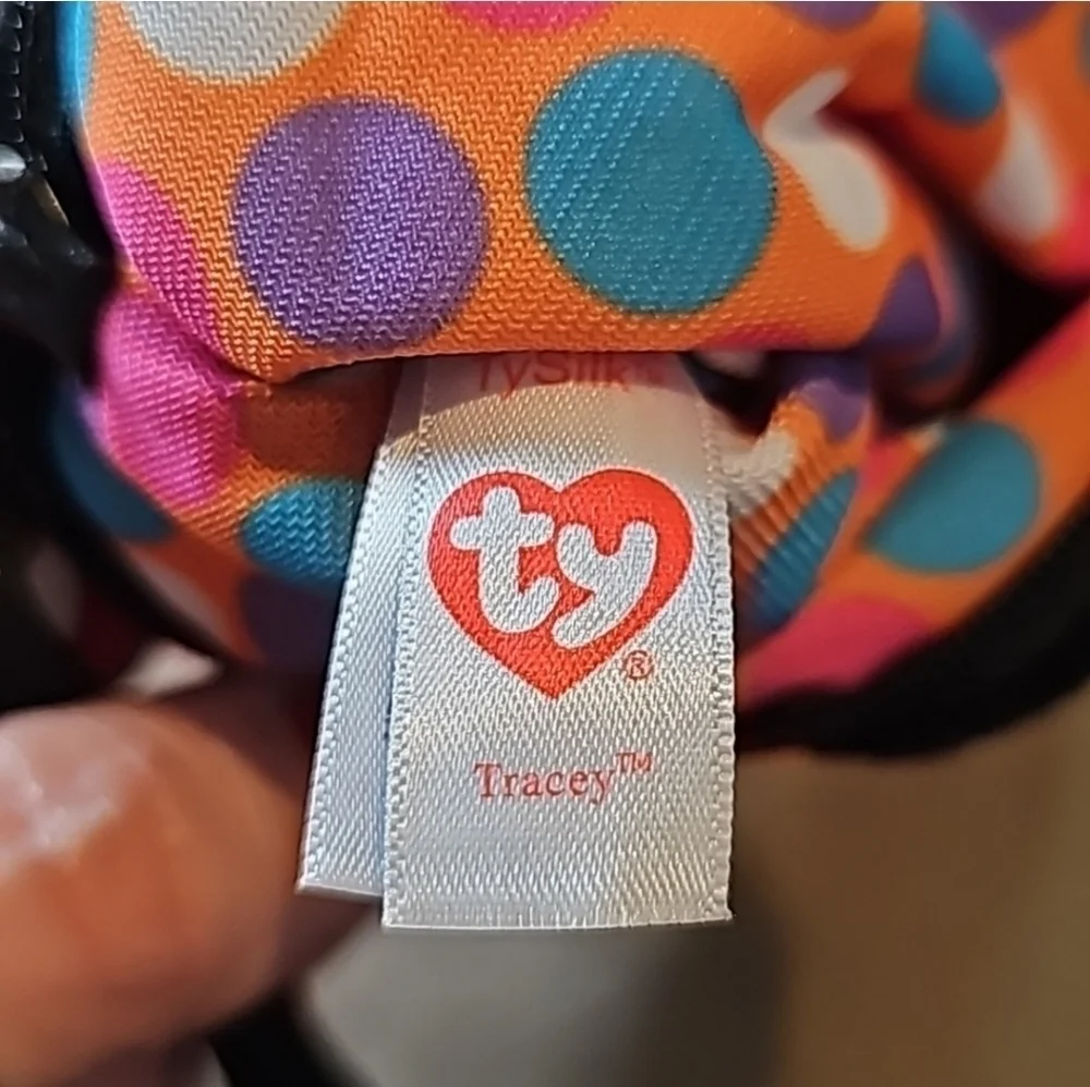 NWT The Ty Gear Collection Tracey Dog Wristlet with Tags Black White Blue